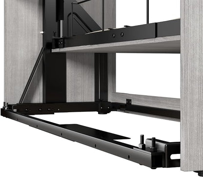 Bestar Claremont Queen Murphy Bed with Closet Organizers (105W) in Platinum Gray, Space-Saving Sleeping Arrangement for Multipurpose Room