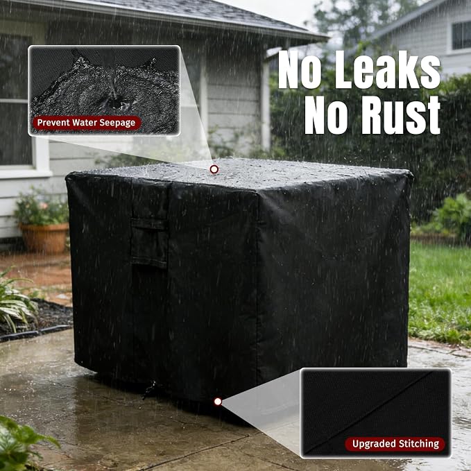 SHINESTAR Fire Pit Cover Square, Fits for 28-30 Inch Fire Pit Table, 600D Heavy Duty Fabric, Waterproof and Windproof, 30 x 30 x 24 Inches, Black