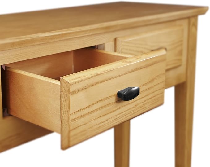 Leick Home Mission Console Table, Solid Wood, 2 Drawers, Bottom Display Shelf, Easy Assembly, For Hallway/Entryway/Behind Sofa, Desert Sand, 11.0 in. L x 30.0 in. W x 30.0 in. H, 10075-DS