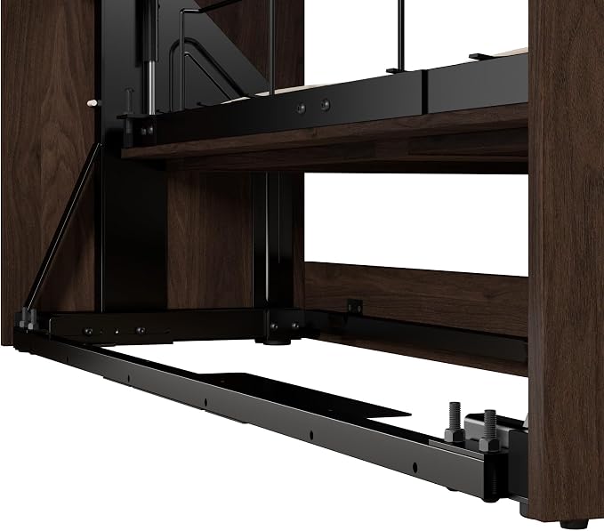 Bestar Pur Queen Size Murphy Bed in Black Walnut, 65-inch Space-Saving Sleeping Arrangement for Multipurpose Area, Bedroom, Guest Room, or Living Room