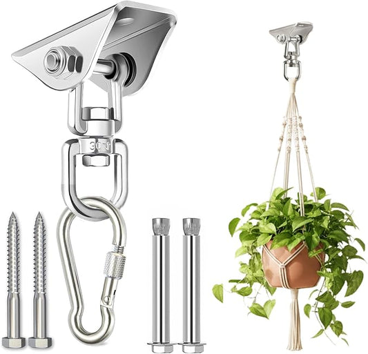 Arlai Hanging Chair Hardware Hanging Kit - Heavy Duty 360° Rotate Ultra Durable Hooks for Swing, Yoga, Playground, Gym, Punching Bag Hanger, 1000 lb Capacity