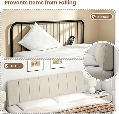 King Size Headboard Only-No Assembly, Upholstered Headboard King Size Linen Fabric Modern Style Headboards Extra-Thick, Beige