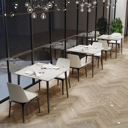 Wisfor Square Kitchen Dining Table: Sintered Stone Dining Room Table Modern Coffee Table Marble Table with Stable Metal for Kitchen Living Room Office Patio Seaside, 31.5x31.5x29.92 inch