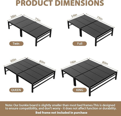 Heavy Duty Bunkie Board Queen Size 60"x80",10MM Bed Support Board, Anti-Sag Mattress Support for Slatted Bed Frame, Bunk Bed & Platform Bed