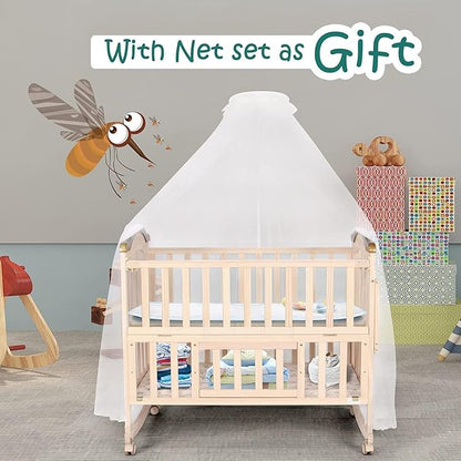 Portable Mini Baby Crib 4 in 1 Convertible with Memory Foam Mattress(38" by24) Included,cunas para Bebes 2026 Small Crib with Foldable Storage Baby Playpen Bedside Sleeper Beds(Natural Wood)