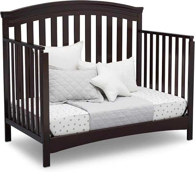 Delta Children Emerson 4-in-1 Convertible Crib - Greenguard Gold Certified, Dark Chocolate