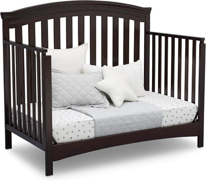 Delta Children Emerson 4-in-1 Convertible Crib - Greenguard Gold Certified, Dark Chocolate