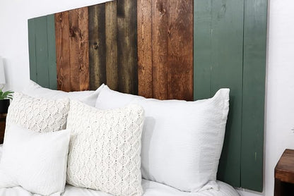 Barn Walls Forest Path Mix Headboard Queen Size, Hanger Style, Handcrafted. Mounts on Wall. Easy Installation