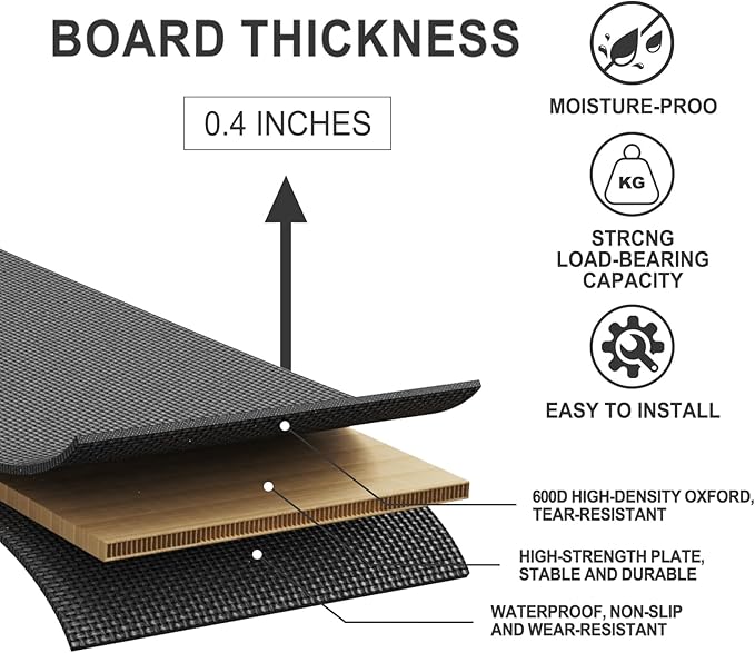 Imperius Folding Spring Box Bunkie Board,10MM, Bed Support Flat Noodles, King Size 76x80'' ﻿ ﻿Light and Thin, Breathable, Noise Minimizing,Moisture Resistant Bunkieboards