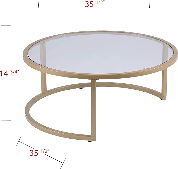 SEI Furniture Evelyn Glam Nesting Coffee Table 2-pc Set, Gold