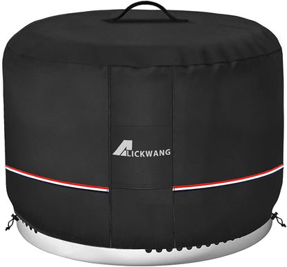 Fire Pit Cover for Solo Stove Bonfire,600D Tear-Resistant Heavy Duty Durable 100% Waterproof 20-22 Inch Smokeless Fire Pit Cover, Patio Weatherproof Gas Fire Pit, Black 22"x16"