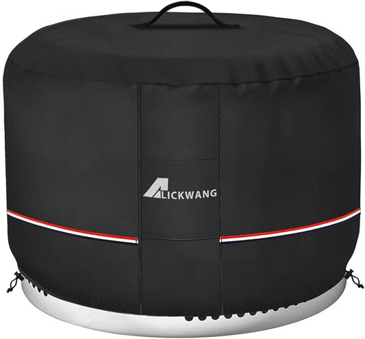 Fire Pit Cover for Solo Stove Bonfire,600D Tear-Resistant Heavy Duty Durable 100% Waterproof 20-22 Inch Smokeless Fire Pit Cover, Patio Weatherproof Gas Fire Pit, Black 22"x16"