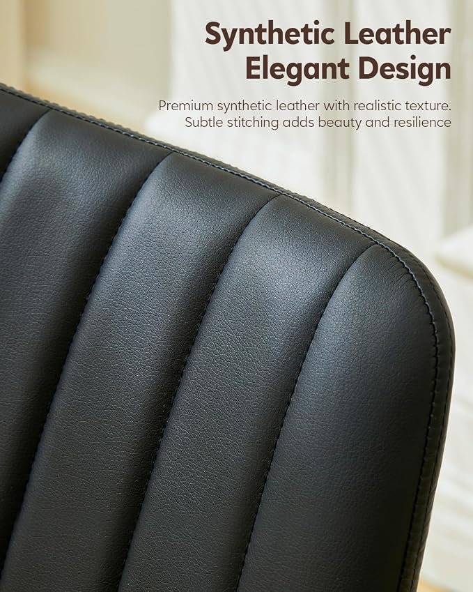 CLIPOP Dining Chairs Set of 4, Faux Leather Dining Chairs with Upholstered Seat, High Back Comfy Cushion, Metal Leg, Accent Kitchen Side Chair for Living, Restaurant & Meeting Room, Black