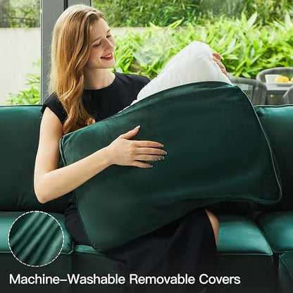 Belffin Modular Sectional Couch U Shaped Sofa with Storage Seat Reversible Sectional Sofa Couch with Chaise Velvet Green