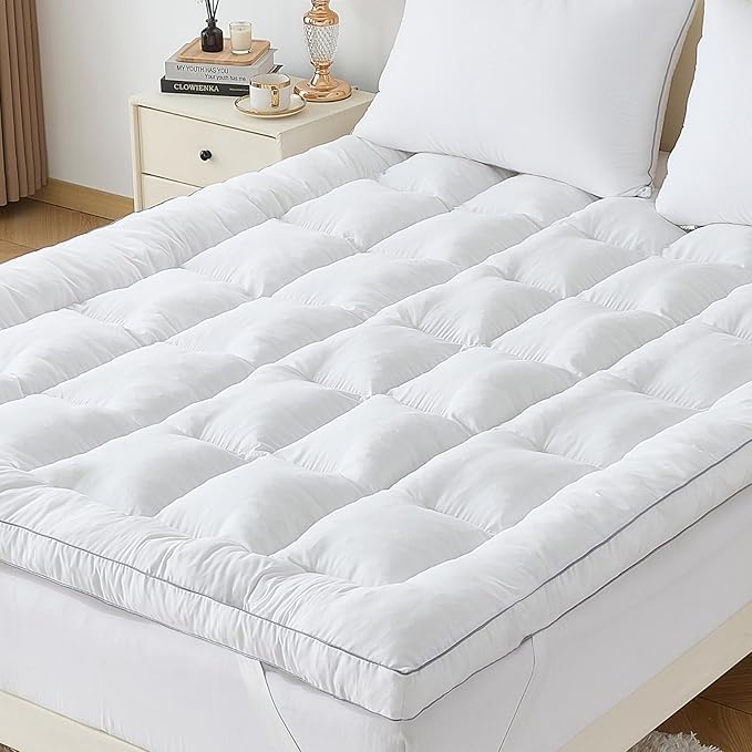 2 Inch Memory Foam Mattress Topper Twin for Back Pain, Extra Soft Pillow Top Mattress Topper, Fluffy Shredded Memory Foam Filled