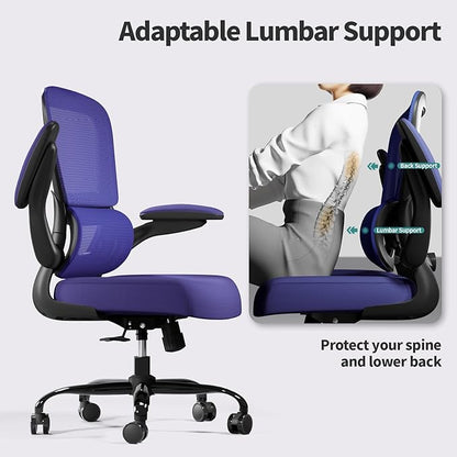 TRALT Office Chair - Ergonomic Desk Chair with Adjustable Lumbar Support, Mesh Computer Chair, Executive Chair for Home Office Comfortable Lumbar Support (Violet)