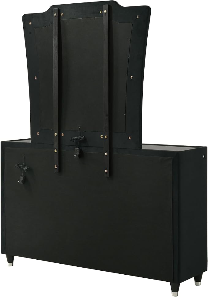Coaster Home Furnishings Lorient 8-Drawer LED Dresser with Mirror Black 223163M