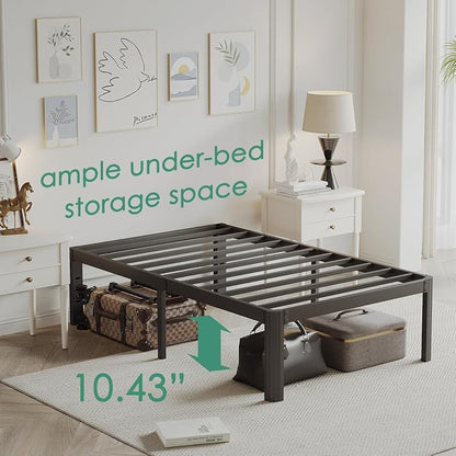 12 Inch High Twin Bed Frame No Box Spring Needed, Platform Metal Bed Frame Twin, Heavy Duty, Noise Free, Easy Assembly, Black