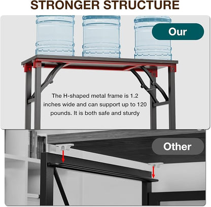 TEMI Small Computer Desk Folding Table - 35.8" Foldable Office Desk, No Assembly, Perfect for Small Spaces in Bedroom, or Apartment, Portable Mini Desk or Study Table Compact Design, Marble Greige