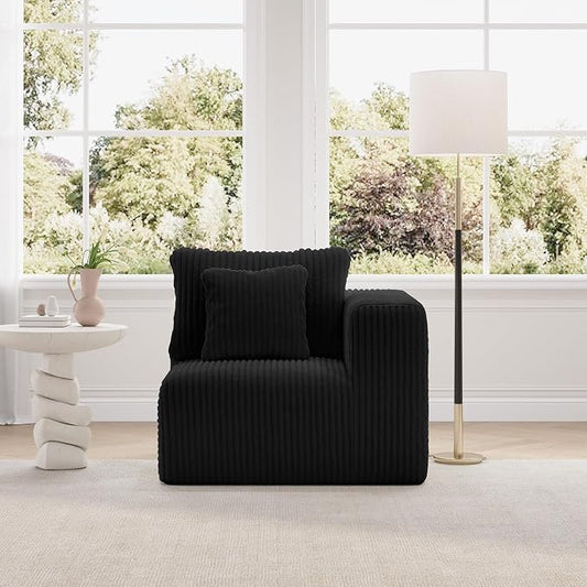 Novilla Modular Sectional Sofa, Modern Cloud Sectional Couch with Smarts Coil® Support, Upholstered Boneless Couch for Living Room Apartments Bedroom, No Assembly Required (Right-Arm Chair)
