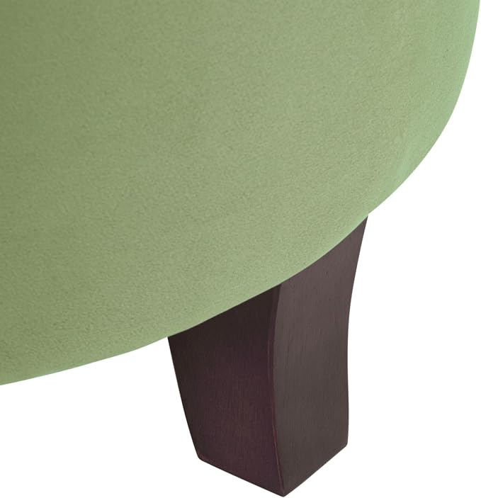 HomePop 19" Velvet Button Tufted Round Storage Ottoman - Green