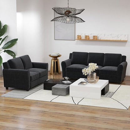 Bonzy Home 58" Loveseat Couches for Living Room, 2 Seater Modern Comfy Love Seat with Thick Cushion for Small Space Home Apartment Office Studio