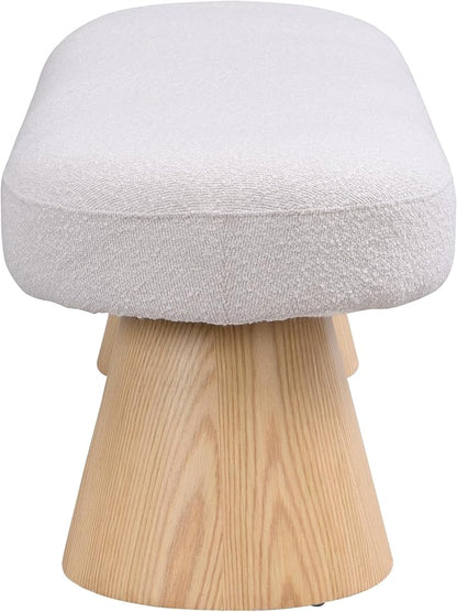 Virubi 49" Upholstered Dining Bench Boucle Ottoman, End of Bed Entryway Benches, Modern Dining Bench Shoe Stool for Indoor Bedroom Living Dining Room 300 LBS Weight Capacity (49" Beige)