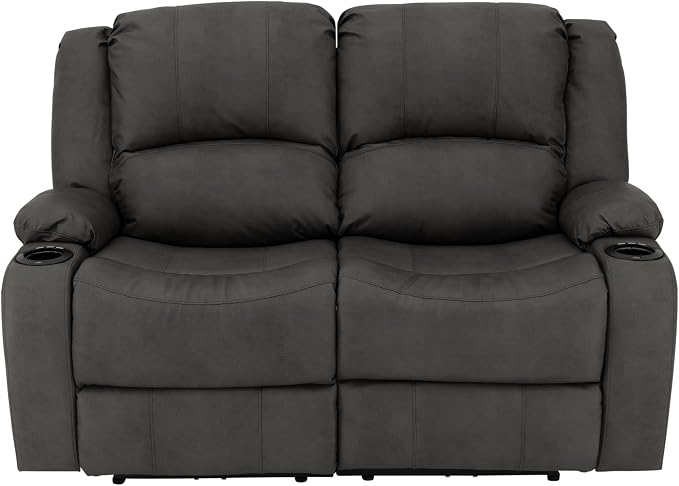 RecPro Charles 58" RV Wall Hugger Reclining Sofa | Gunmetal