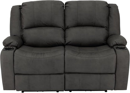 RecPro Charles 58" RV Wall Hugger Reclining Sofa | Gunmetal