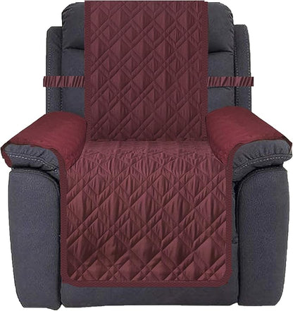 Ameritex Waterproof Nonslip Recliner Cover Stay in Place, Dog Chair Cover Furniture Protector, Ideal Recliner Slipcovers for Pets and Kids (Burgundy, 23")