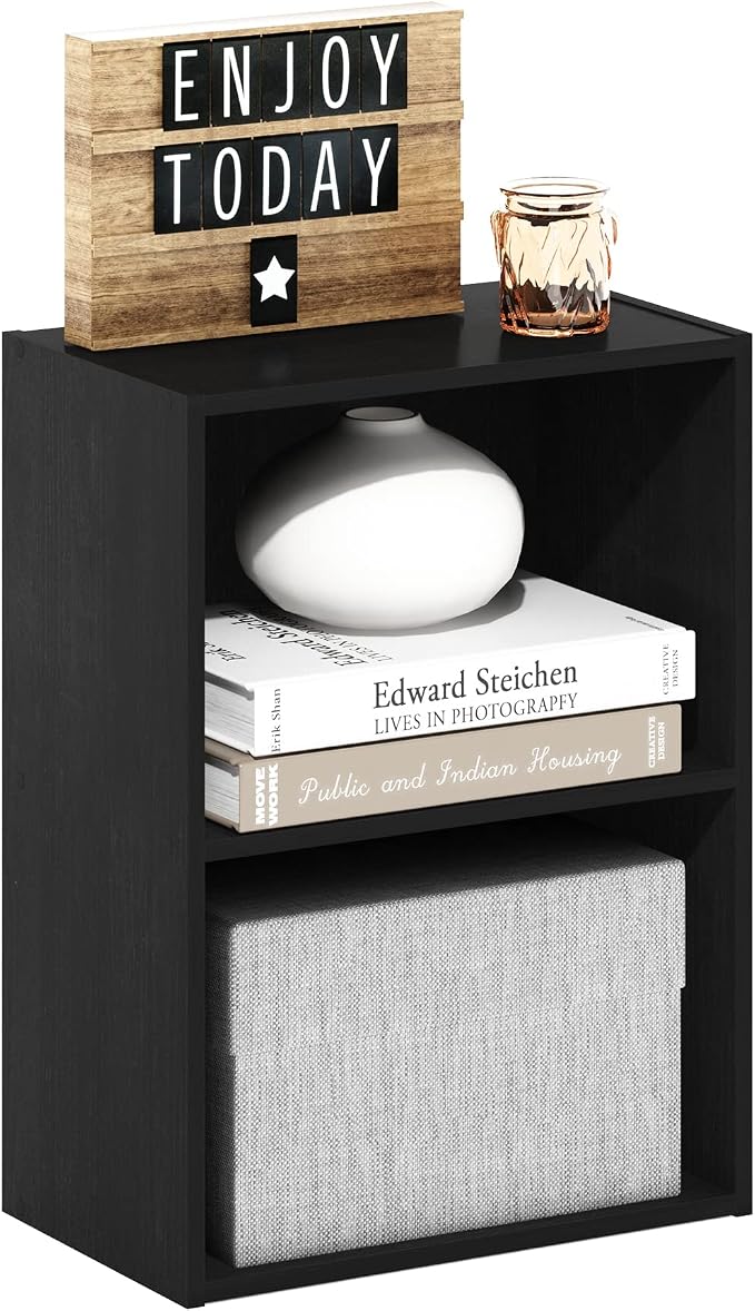 Furinno Luder Bookcase / Book / Storage, Blackwood 2-Tier