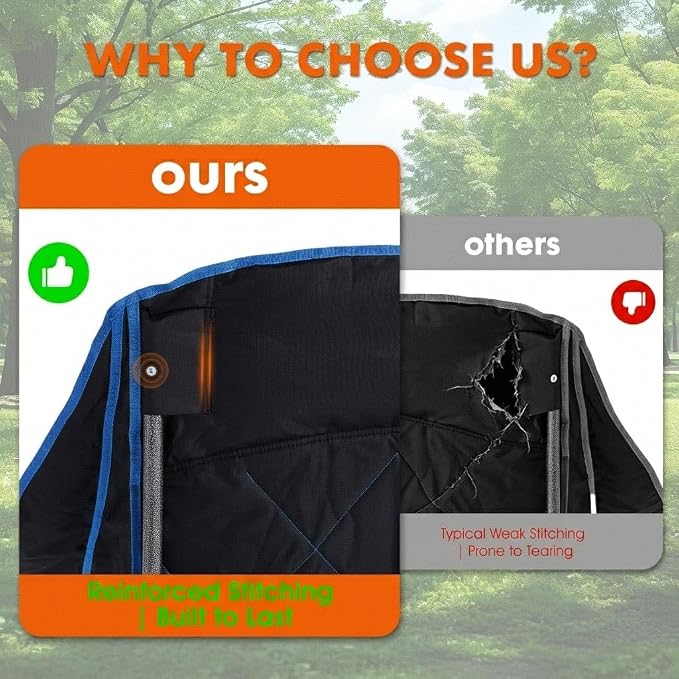 EMERIT 2 Pack Oversized Padded Camping Chairs, Heavy Duty 450 LBS Capacity Outdoor Folding Quad Chair with Cup Holder, Portable for Camping, Tailgating, Sports, Backyard & Patio, Black