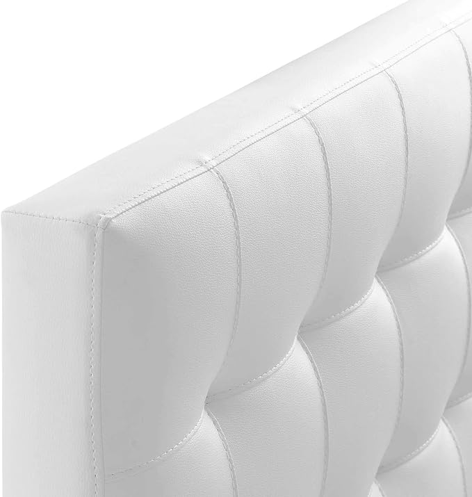 Modway Lily Tufted Faux Leather Upholstered Twin Headboard in White
