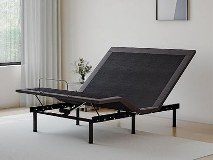 Dyonery Queen Adjustable Bed Base Frame,Electric Bed with Head and Foot Incline,Soft Cover & Zero Gravity & Wireless Remote with Backlight, 80"×60"×12",Black