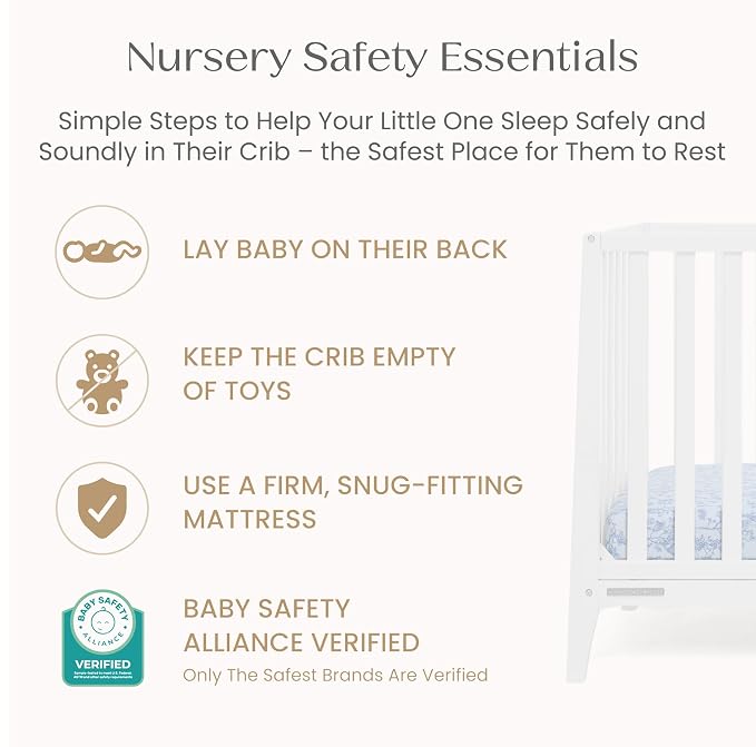 Delta Children Lulu 5-in-1 Convertible Crib, Converts to Toddler Bed, Daybed, Sofa & Full-Size Bed, Greenguard Gold Certified, Fits Standard Crib Mattress, 3 Mattress Heights for Baby,Bianca White