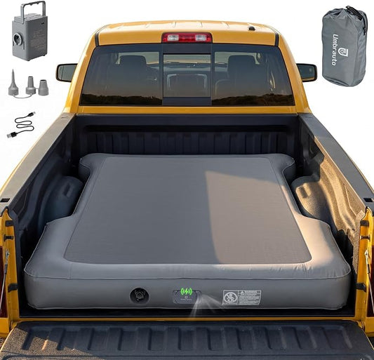 Umbrauto Upgraded Truck Bed Air Mattress for Full Size Short Beds 5.5-5.8ft, Drop-Stitch Tech with Built-in Pump, Heavy Duty Silent Inflatable Tent Bed for Outdoor Camping