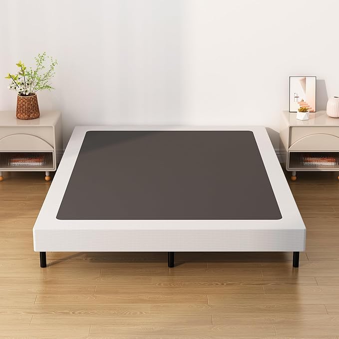 Upcanso Box Spring for Queen Bed Bed Base 6 Inch, Low Profile Metal Queen Box Spring with Fabric Cover, 3000 Lbs Max Weight Capacity Mattress Foundation, Noise-Free, Easy Assembly