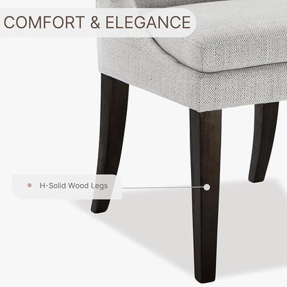 KISLOT Upholstered Dining Chairs Modern Sidechair Performance Fabric High Back Armlesschair for Diningroom Kitchen,Linen,Set of 2(1 Box)