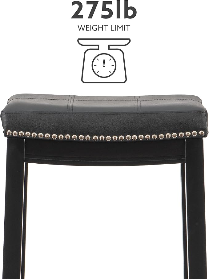 Linon Claridge Bar, Black Stool, 32" X 18.75" X 13"