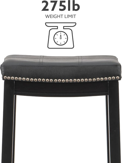 Linon Claridge Bar, Black Stool, 32" X 18.75" X 13"