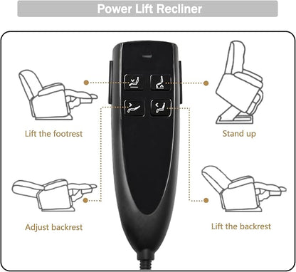 JIKFRIMA Dual Motor Power Lift Recliner Chair with Massage Heating for Adults Elderly, Electric Lift Chairs Lay Flat Recliners, Infinite Position, 2 Hidden Cup Holders