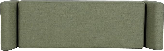 HomePop 60" Modern Storage Bench with Wood Legs - Olive Green Woven