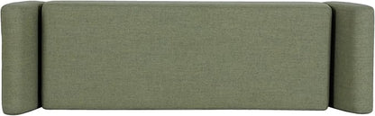 HomePop 60" Modern Storage Bench with Wood Legs - Olive Green Woven