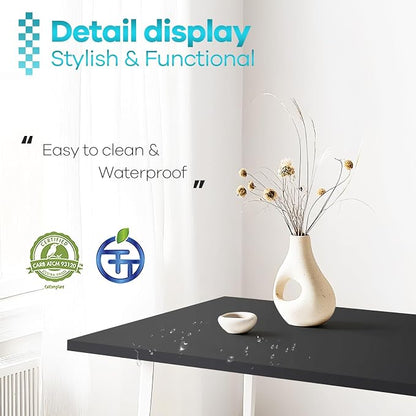 Kaboon 55x20 inch Black Table Top, One-Piece Desktop, Reversible Laminate Countertop, Double Desks, L-Desk DIY