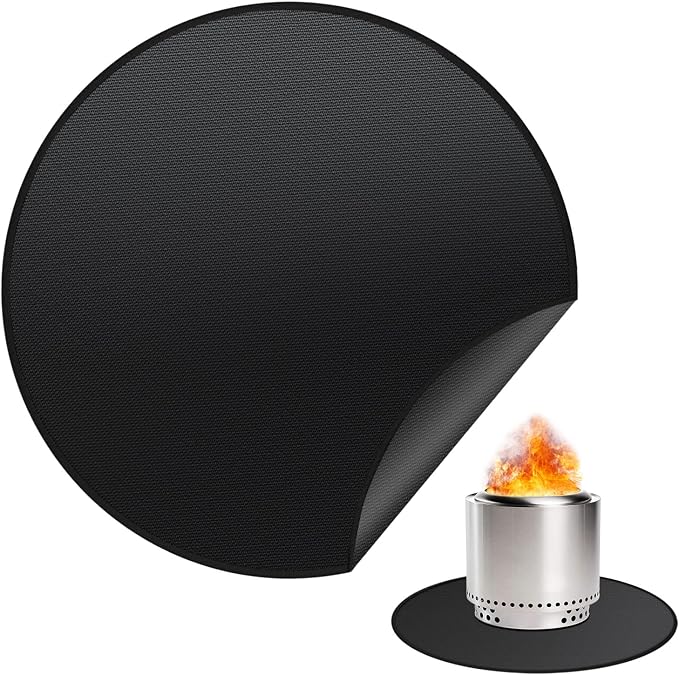 39" Fire Pit Mat for Solo Stove Bonfire, Round Fireproof Under Grill Mats for Outdoor Grill, Portable Camping Stove Mat for Solo Stove Accessories