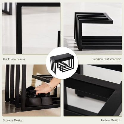 Stylish Shoe Rack Bench with Metal Frame & PU Leather Seat – Compact Storage Solution for Bedroom, Garage, Closet & Hallway – Space-Saving Organizer for Shoes & Essentials
