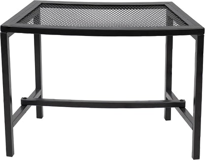 Sunnydaze Mesh Outdoor Curved Bench - Metal Patio Bench Set - Heavy-Duty Outdoor Seats for Backyard or Fire Pit - Black - Set of 4