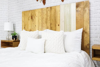 Barn Walls Boho Euro Mix Signature Design, Multicolored Solid Wood Headboard, Floating Panels, Wall Mount, Adjustable Height, Easy Assembly, King Size