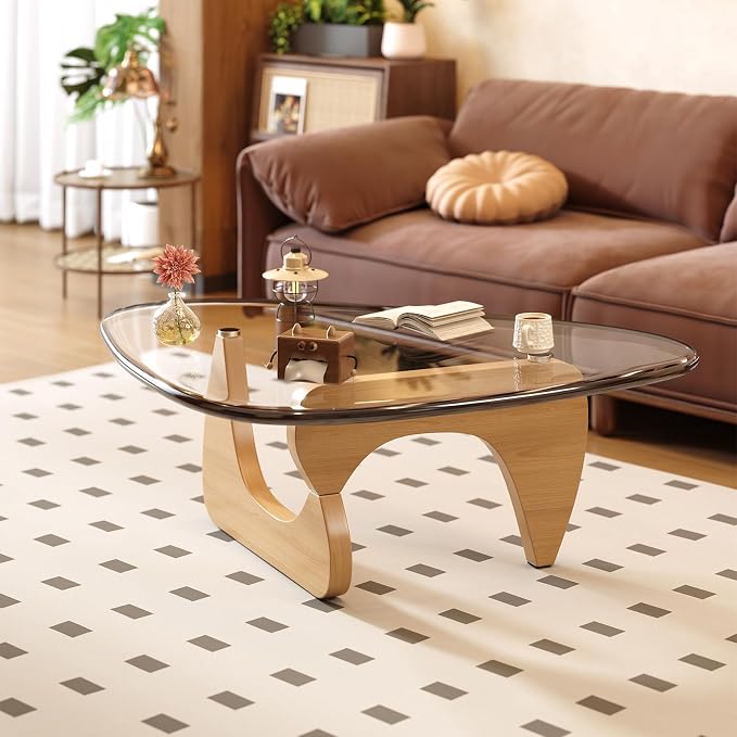 Coffee Table for Living Room Mid Century Modern Center Small Table, Original Transparent(32 Inch)