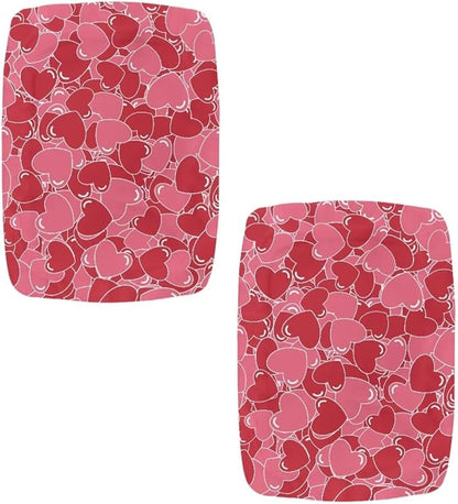 Hearts Print Bar Stool Covers Set of 2 Valentines Decorations Rectangle Vanity Stool Cover Valentine Holiday Party Counter Stool Bar Chair Covers for Kitchen Pub Dining Room